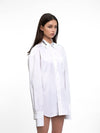 Women Double Cuff Oversized White Shirt