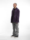 Double Layer Purple Oversized Flannel Shirt