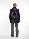 Double Layer Purple Oversized Flannel Shirt